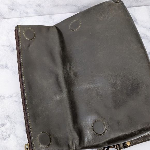 Patricia Nash Dark Olive Green Leather Clutch - Picture 6 of 11